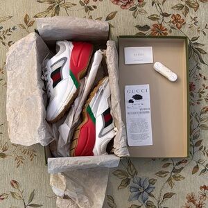 Gucci Red and Green Accent Sneakers